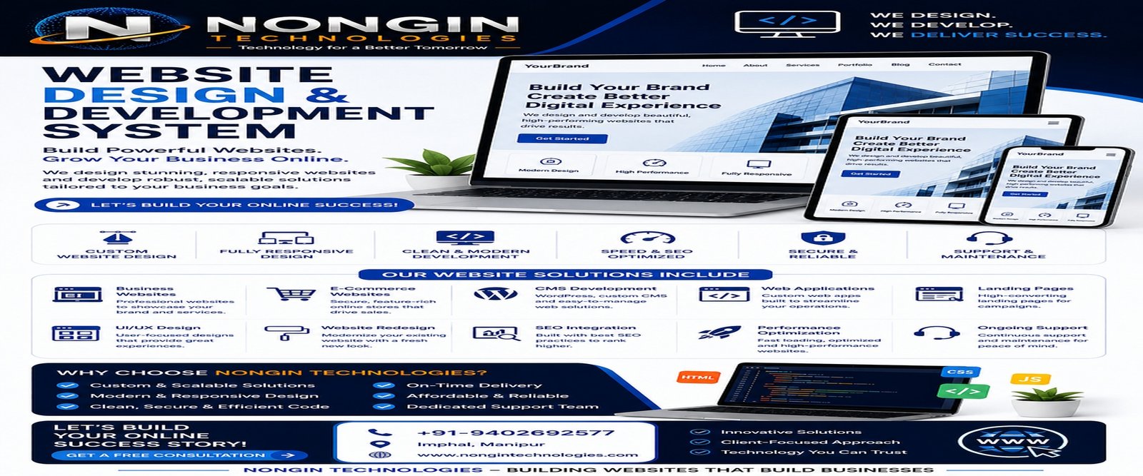 Website design and development system by NONGIN Technologies